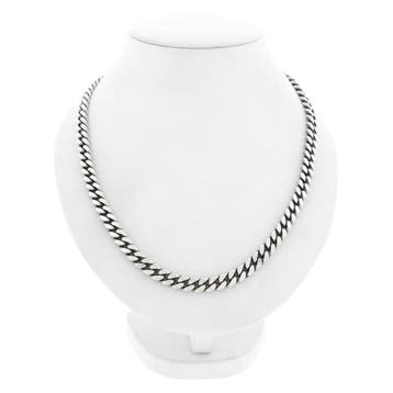 Zilveren robuuste gourmetschakel ketting, Sieraden, Tassen en Uiterlijk, Kettingen, Ophalen of Verzenden, Gebruikt, Zilver, Zilver