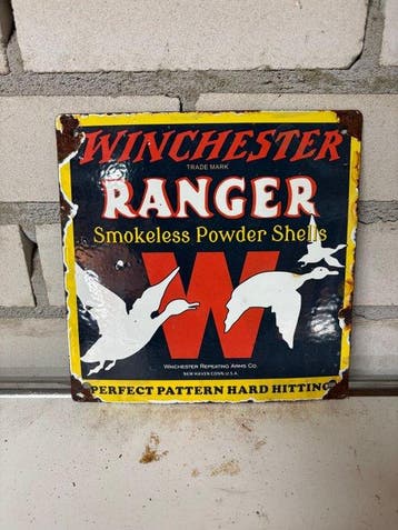 Winchester Ranger emaille reclamebord – Smokeless Powder