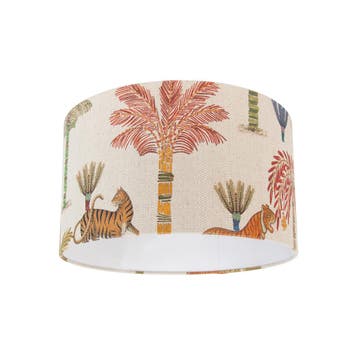 Stoffen lampenkap multicolor met dierenprint 35/35/20, Verzenden, Nieuw, Rond