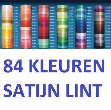 Satijn lint 12mm in 84 kleuren ook in 3, 6, 25, 38mm en 5cm, Hobby en Vrije tijd, Ophalen of Verzenden, Nieuw