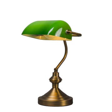 Klassieke tafellamp/notarislamp brons met groen glas -, Verzenden, Nieuw, Classic-antique