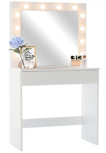 Witte Make-up Tafel - Compact - 35% Korting - Snel weg, Huis en Inrichting, 100 tot 150 cm, Zo goed als nieuw, Modern, Hout