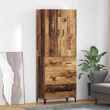 vidaXL Highboard Oud Hout 69,5 x 34 x 180 cm Bewerkt hout, Huis en Inrichting, Kasten | Buffetkasten, Minder dan 50 cm, Verzenden
