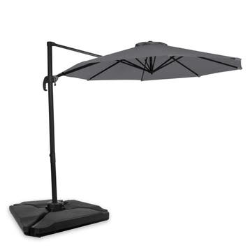 Zweefparasol Bardolino Ø300cm – Premium parasol - Grijs |, Verzenden, Nieuw