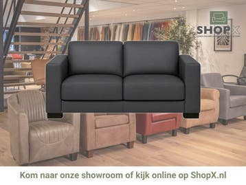 Leren bank Clear - 2,5 zits - Toledo Antracite, Bohemian, Eigentijds, Modern, Retro, Vintage, Nieuw, Ophalen of Verzenden, Rechte bank