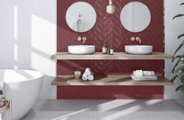 Wandtegel Valence May Grana Rood Glans 6,5x20 (Muurtegels), Nieuw, 20 tot 40 cm, 10 m² of meer, Wandtegels