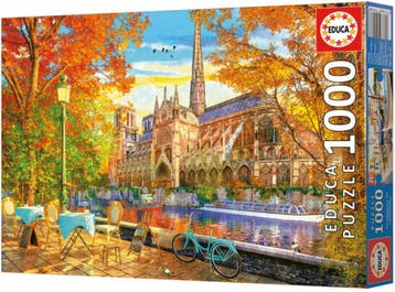 Herfst bij Notre Dame Puzzel (1000 stukjes) | Educa -, Verzenden, Nieuw