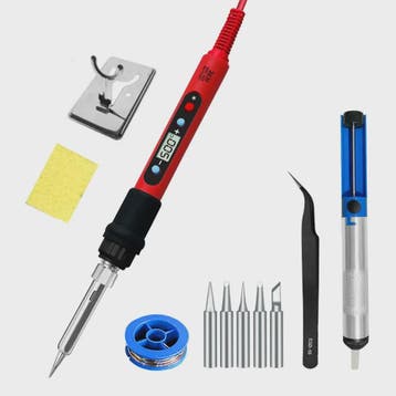 80W LCD Soldeerbout Kit met Instelbare Temperatuur en Kerami, Doe-het-zelf en Verbouw, Gereedschap | Overige machines, Verzenden