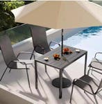 Tuintafel WPC en Aluminium – Parasolgat, Weerbestendig, Tuin en Terras, Tuintafels, Verzenden, Nieuw