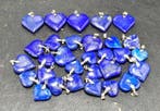 Lapis Lazuli Edelsteen Hartvormige hangers - Hoogte: 31 mm -