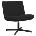 vidaXL Draaistoel Zwart 63 x 75 x 76 cm Schapenvacht, Verzenden, Nieuw, Zwart