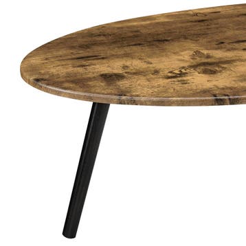 [en.casa] Salontafel Viborg ovaal 109,5x59,5x39,5 cm houtkle, Huis en Inrichting, Tafels | Salontafels, Verzenden, Nieuw