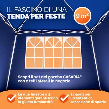 Paviljoen Capri Blauw 3x3m incl 4 zijwanden UV-beschermin..., Verzenden, Nieuw