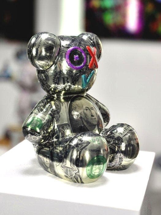 Patryk Konrad - Contemporary Chrome Sculpture Bear with, Antiek en Kunst, Kunst | Designobjecten