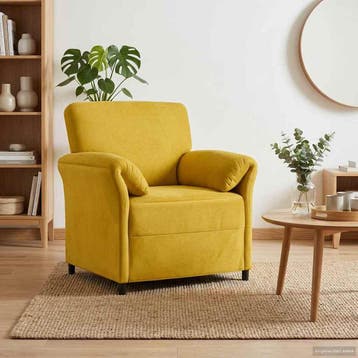 vidaXL 1-Zits Bank Geel 88 x 83 x 95 cm Fluweel, Verzenden, Nieuw, Stof, Minder dan 150 cm