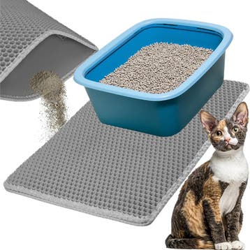 Purlov Kattenbakmat 60 x 45 cm grijs met tweelaagse honin..., Ophalen of Verzenden, Nieuw