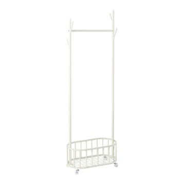 [en.casa] Kledingrek op wielen Risør 175x60x32 cm wit, Huis en Inrichting, Kasten | Kledingkasten, Verzenden, Nieuw