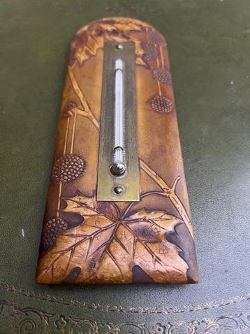 Thermometer - Leder, Messing, Glas - lederen