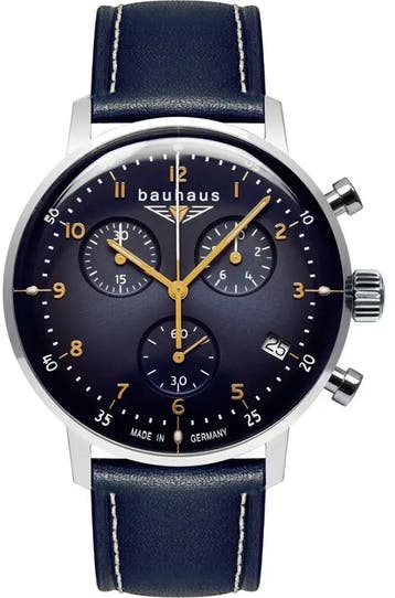 Bauhaus 2096-3 Dessau chronograaf horloge, Overige merken, Staal, Verzenden, Polshorloge