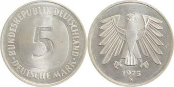 Duitsland Fehlpraegung 5 Dm 1975 G Lichtenrader Praegung..., Verzenden