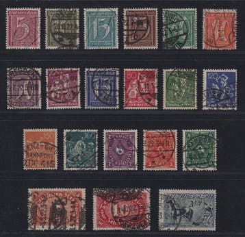 Duitse Rijk 1921 - Duitse Rijk 177-96, Wz. WAFFELN 5 Pf.-20, Gestempeld