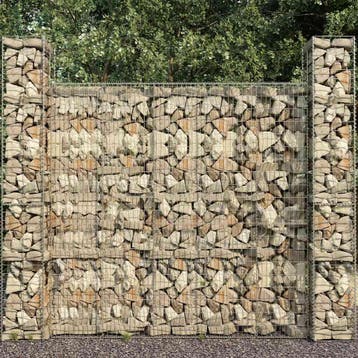 vidaXL Schanskorven 3 st 25x25x197 cm gegalvaniseerd staal, Verzenden, Nieuw, IJzer