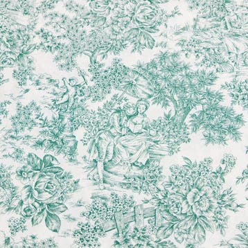 BA237 - Toile de Jouy-stof Verde Bosco – 2,8 x 2,5 m -