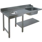 Aanvoertafel (Links) | RVS | 1 Spoelbak (Rechts) + Afvalgat, Verzenden, Nieuw in verpakking