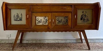 Credenza - Hout - Credenza / Sideboard Midden, Antiek en Kunst