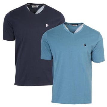 Donnay Donnay Heren - 2-Pack - V-neck T-Shirt Berno - Navy &, Verzenden, Nieuw