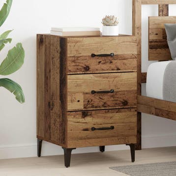 vidaXL Nachtkastje Oudhout 40 x 40,5 x 66 cm Bewerkt hout, Minder dan 45 cm, Verzenden, Nieuw, 55 tot 70 cm