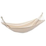 vidaXL Hangmat 260x150 cm crèmekleurig, Tuin en Terras, Hangmatten, Verzenden, Nieuw