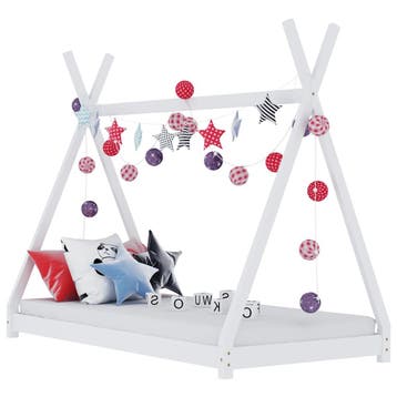 vidaXL Kinderbedframe massief grenenhout wit 70x140 cm, Verzenden, Nieuw