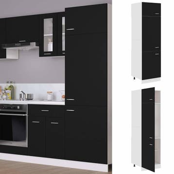 vidaXL Ombouwkast voor koelkast Lyon 60x57x207 cm bewerkt, Verzenden, Nieuw, Zwart