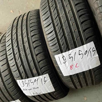 2 x Nokian Line 195-50-15 Zomerbanden 6,5mm, Gebruikt, 15 inch, Ophalen of Verzenden, Band(en)