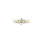 Gouden solitair ring met diamant 14 krt, Verzenden, Zo goed als nieuw, Goud