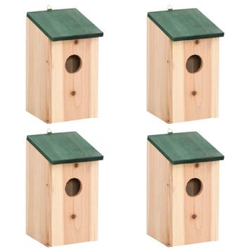vidaXL Vogelhuisjes 4 st 12x12x22 cm hout, Verzenden, Nieuw