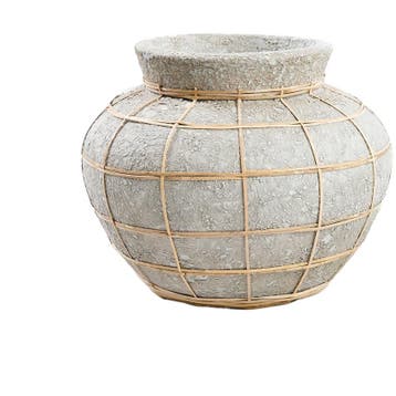 Bazar Bizar De Belly Vaas - Beton Grijs Naturel - S -, Huis en Inrichting, Woonaccessoires | Vazen, Ophalen of Verzenden, Zo goed als nieuw