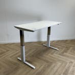 Steelcase  zit-sta bureau (met gasveer) 160x80,  licht-grijs, Ophalen of Verzenden, In hoogte verstelbaar, Gebruikt