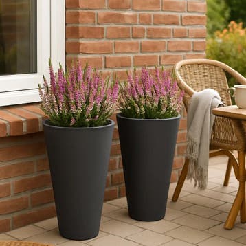 4gardenz Stone pilaar ronde plantenbak 35x55cm - steengrijs, Verzenden, Nieuw
