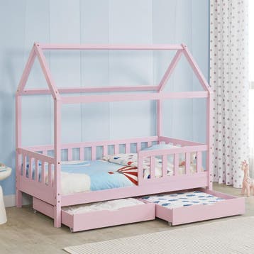 Kinderbed Marli - 90 x 200 cm - Roze - Incl. lades, Verzenden, Nieuw