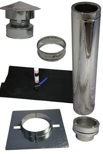 Complete dakdoorvoer-set houtkachel Ø 150/200 mm voor pla.., Ophalen of Verzenden, Nieuw