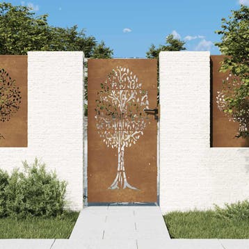 vidaXL Poort 85x175 cm boomontwerp cortenstaal, Verzenden, Nieuw
