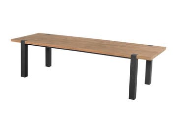 Hartman Esmee tuintafel zwart met teak blad 280 x 100 cm, Ophalen of Verzenden, Nieuw