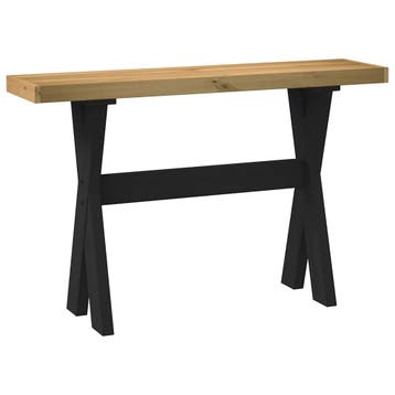vidaXL Wandtafel NOAIN X-vormige poten 120x30x75 cm massief, Minder dan 50 cm, 100 tot 150 cm, Verzenden, Nieuw