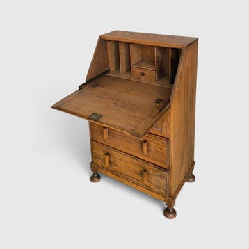 English made - Gemerkt - Secretaire - Secretaire - Eik -, Antiek en Kunst