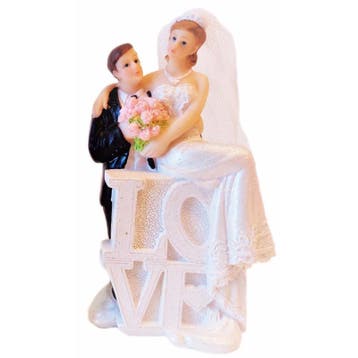 Bruiloftstaart poppetjes LOVE type 2 - Bruidstaart spullen, Verzenden, Nieuw