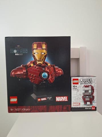Lego Set - Marvel, BrickHeadz - Iron Man MK4 Bust &, Nieuw
