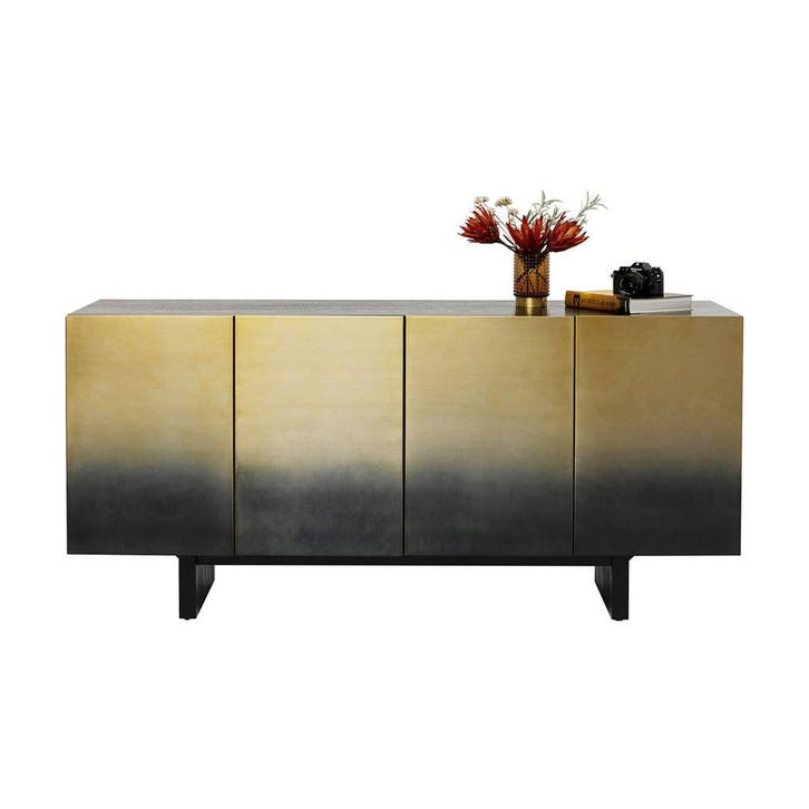 *WOONWINKEL* Kare Design Prezioso Dressoir Zwart Goud Staal, Huis en Inrichting, Kasten | Dressoirs, Nieuw, Verzenden