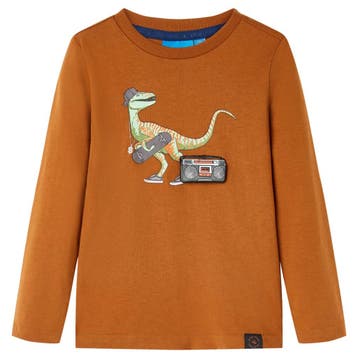 vidaXL Kindershirt met lange mouwen 116 cognackleurig, Verzenden, Nieuw